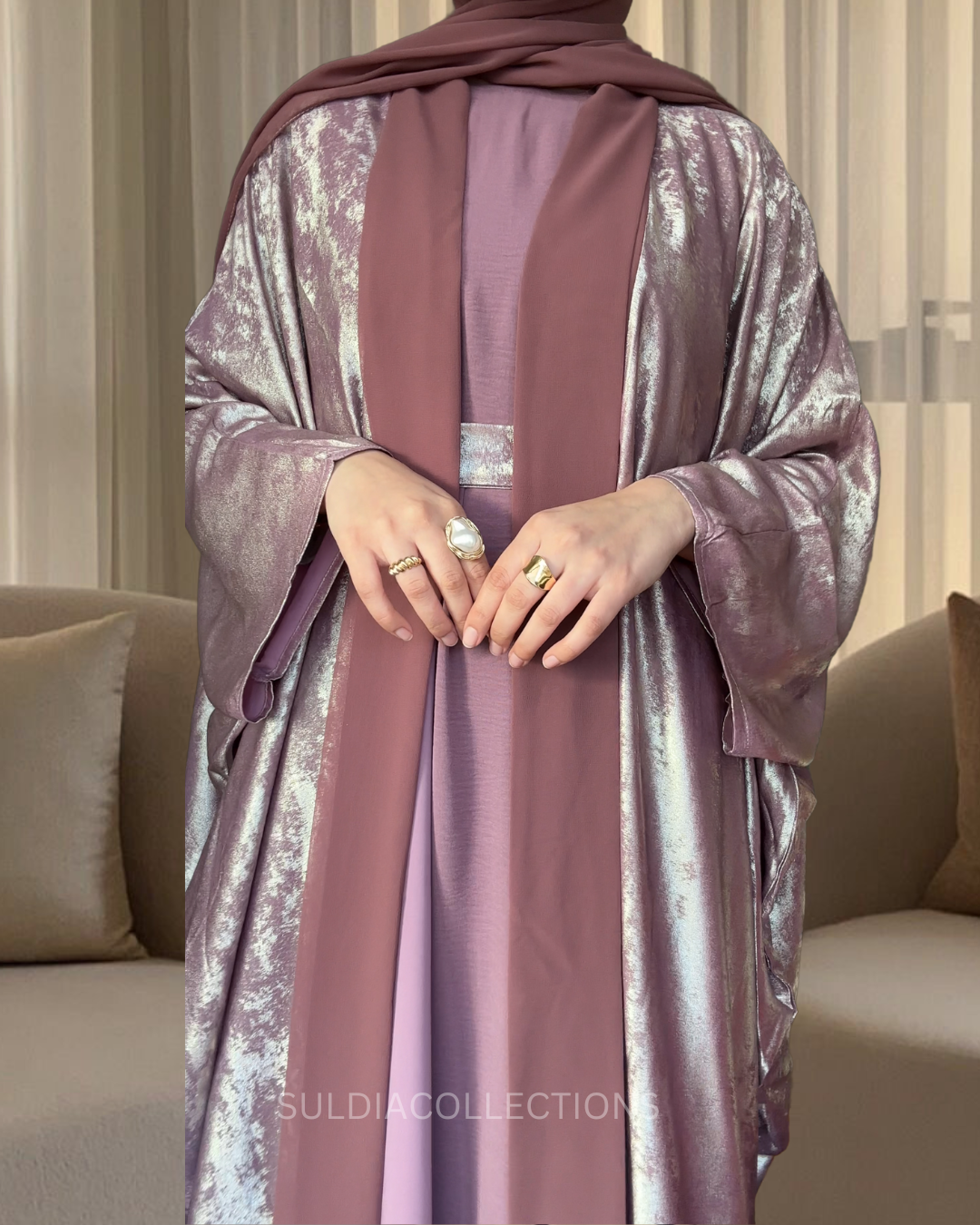 Haya Blush 4-Piece Abaya Set