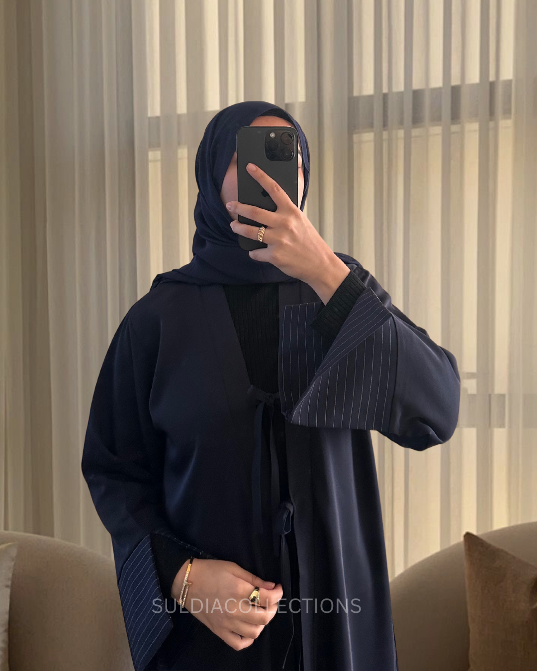 Navy 2-Piece Abaya Set