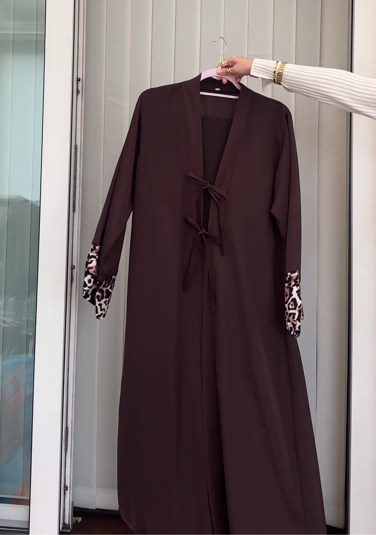 Dark Brown 2-Piece Abaya Set