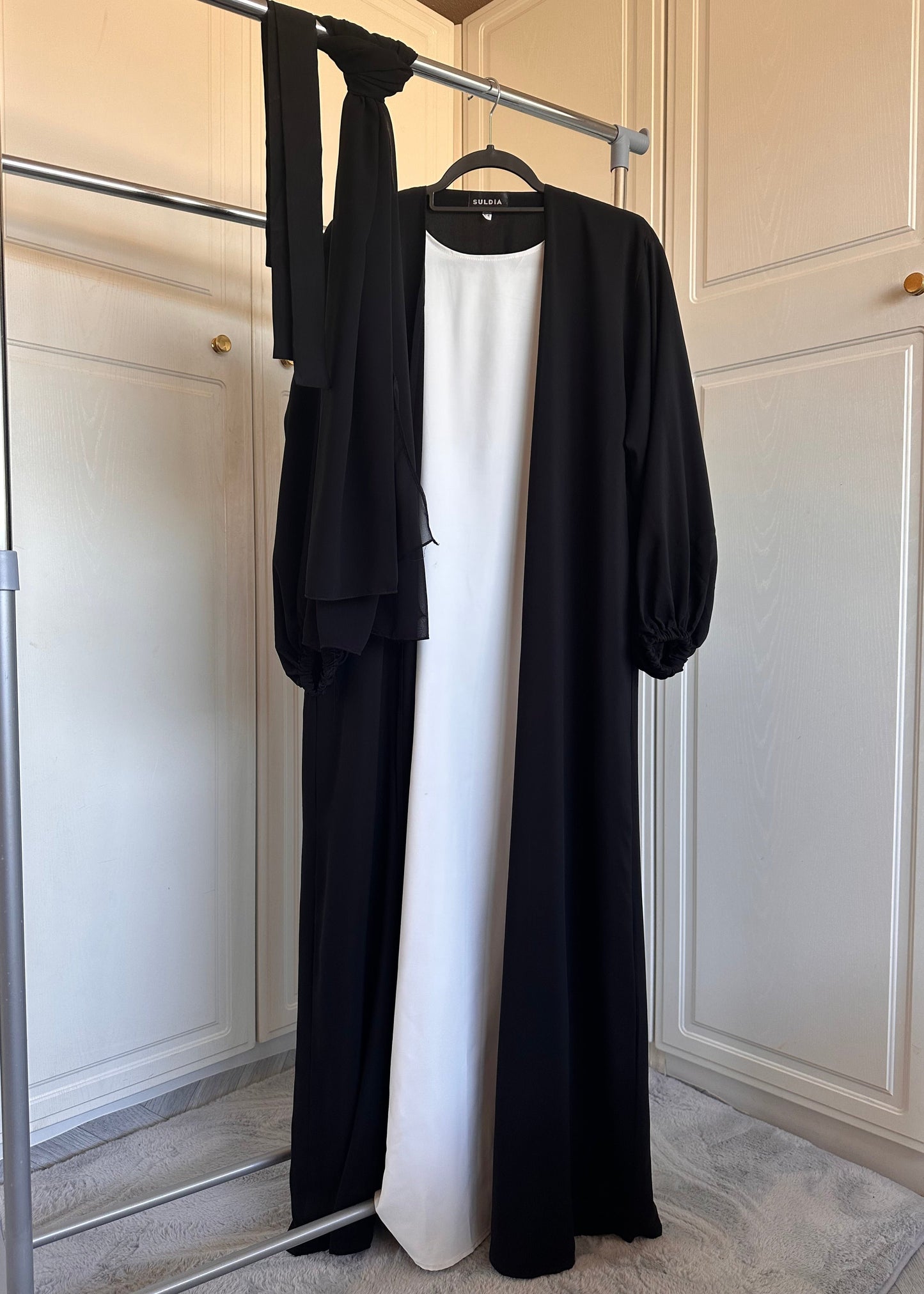 Ensemble abaya noir 4 pièces