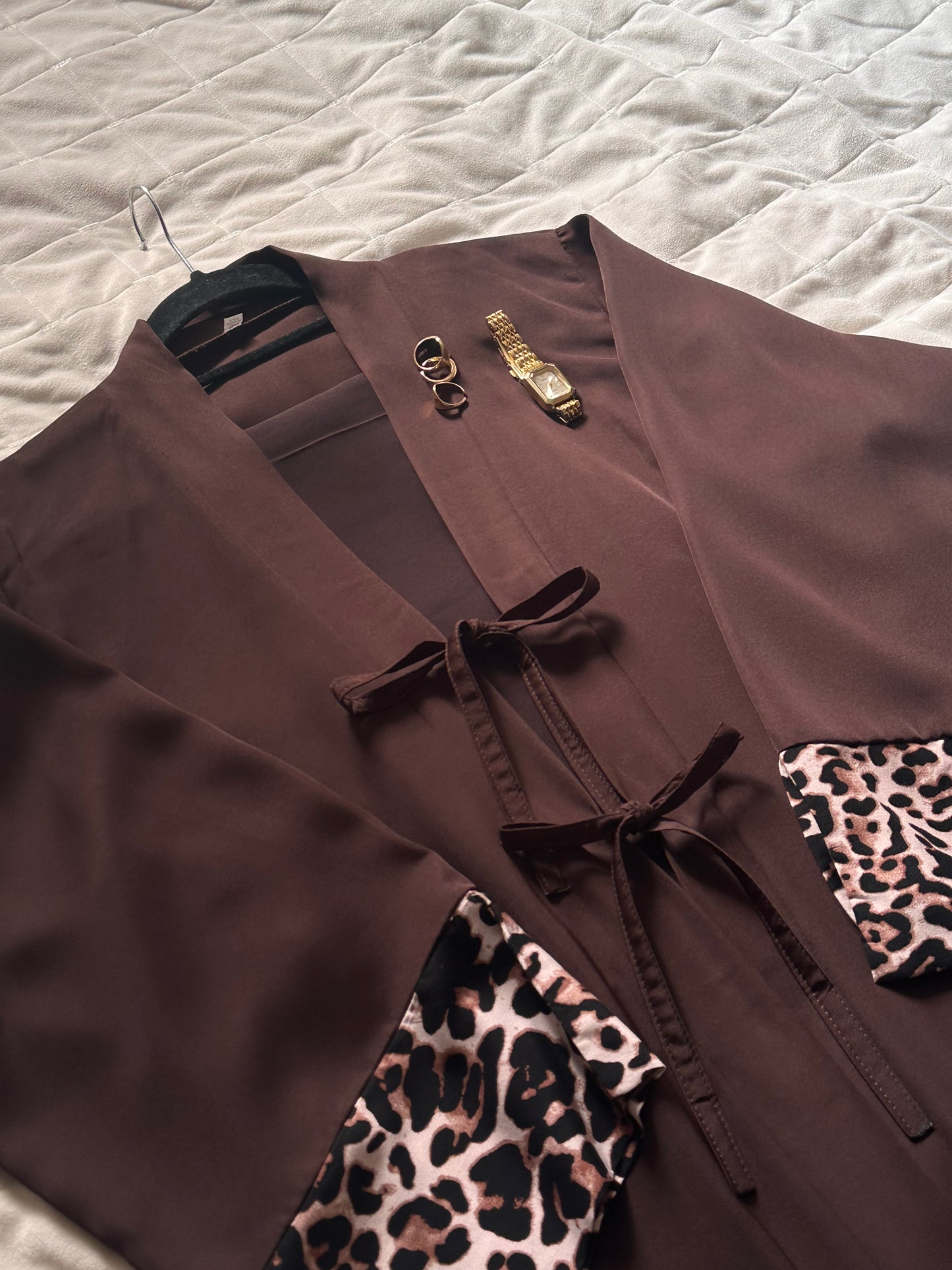 Dark Brown 2-Piece Abaya Set