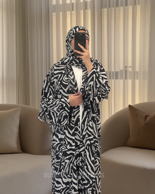 Nahaar Print Abaya 2-piece