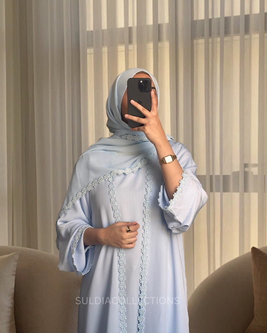 Baby Blue flower lace set