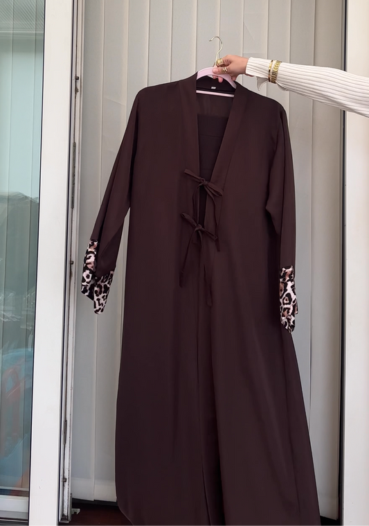 Dark Brown 2-Piece Abaya Set