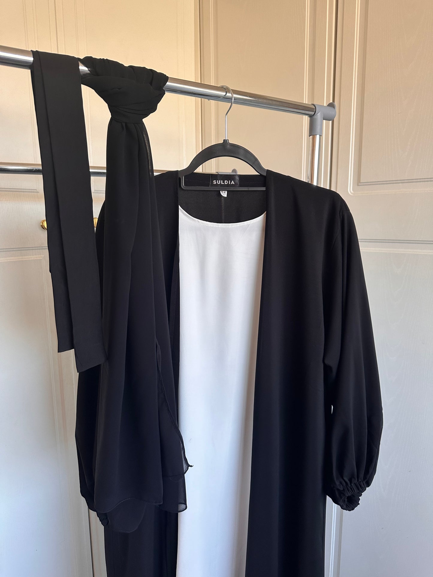 Ensemble abaya noir 4 pièces